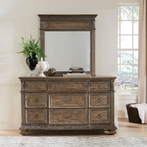 Carlisle Court - Dresser & Mirror - Medium Brown Capital Discount Furniture Home Furniture, Furniture Store