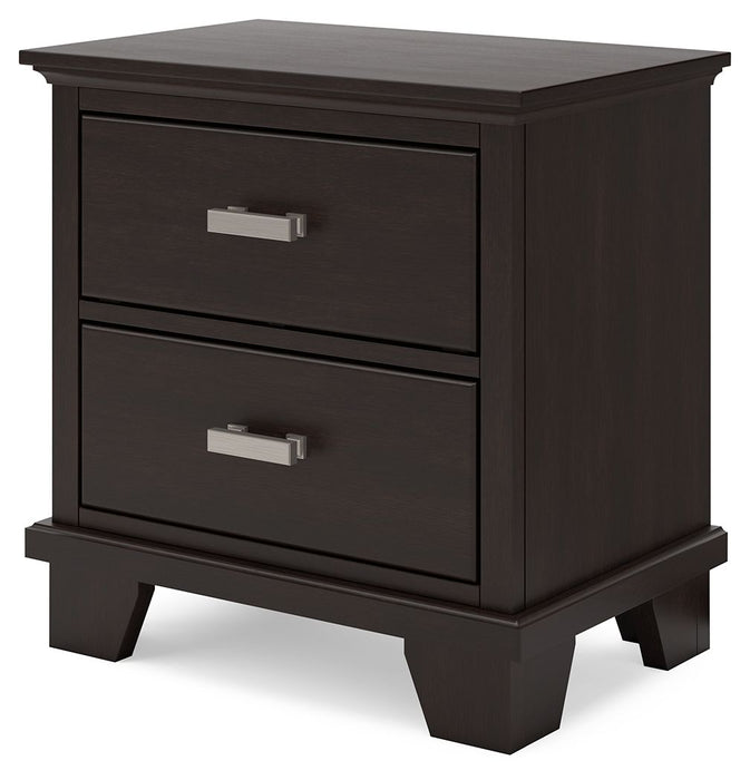 Covetown - Dark Brown - Two Drawer Night Stand Capital Discount Furniture Home Furniture, Furniture Store