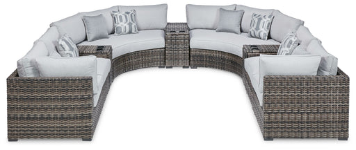 Harbor Court - Gray - 9-Piece Outdoor Sectional Capital Discount Furniture Home Furniture, Furniture Store