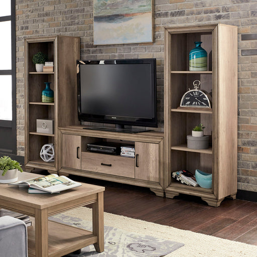 Sun Valley - Entertainment Center With Piers - Light Brown Capital Discount Furniture Home Furniture, Furniture Store