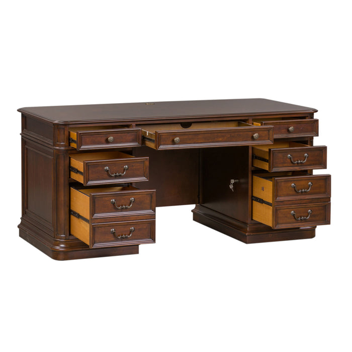 Brayton Manor - Jr Executive Desk - Dark Brown Capital Discount Furniture Home Furniture, Furniture Store