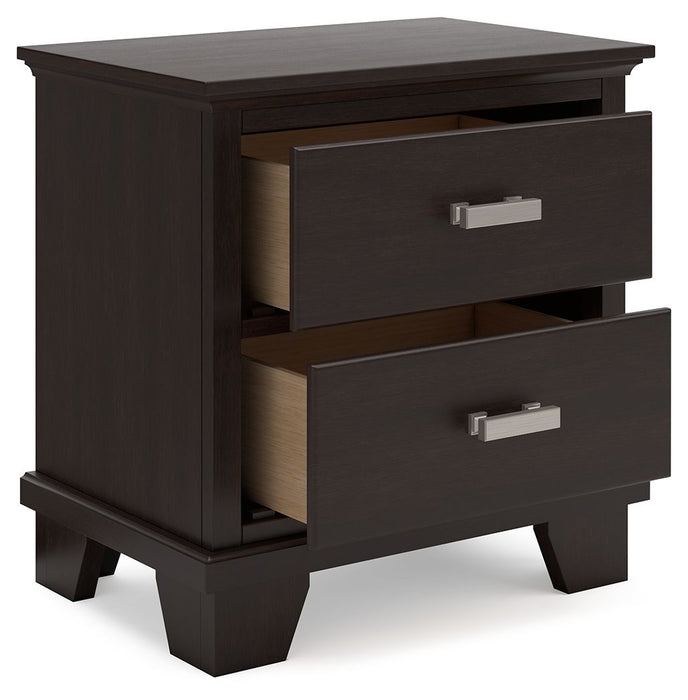 Covetown - Dark Brown - Two Drawer Night Stand Capital Discount Furniture Home Furniture, Furniture Store