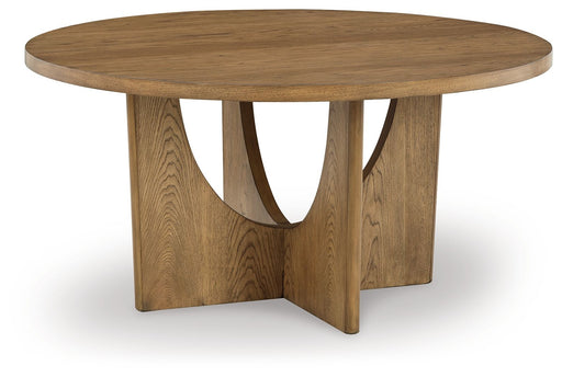Dakmore - Brown - Round Dining Room Table Capital Discount Furniture Home Furniture, Furniture Store