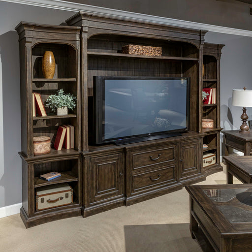 Paradise Valley - Entertainment Center with Piers - Dark Brown Capital Discount Furniture Home Furniture, Furniture Store