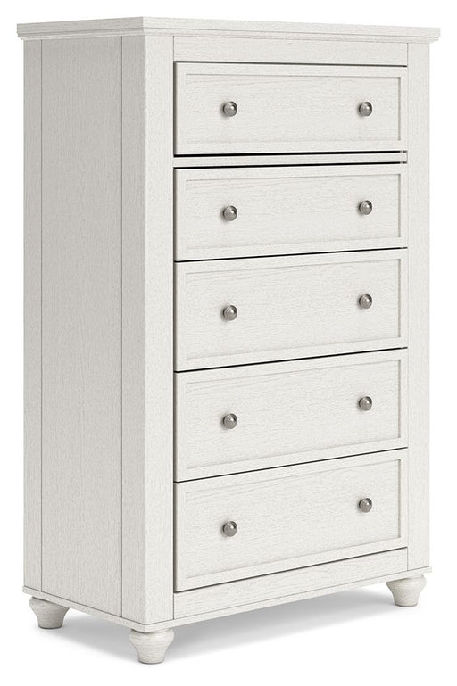 Grantoni - White - Five Drawer Chest Capital Discount Furniture Home Furniture, Furniture Store