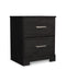 Belachime - Black - Two Drawer Night Stand Capital Discount Furniture Home Furniture, Furniture Store