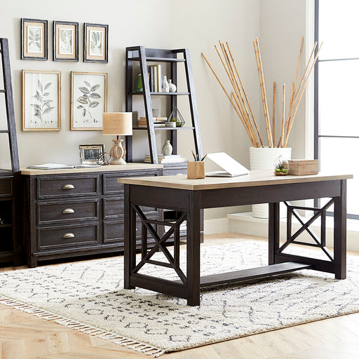 Heatherbrook - Complete Desk - Black Capital Discount Furniture Home Furniture, Furniture Store
