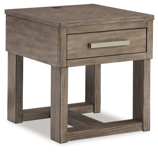 Loyaska - Grayish Brown - Rectangular End Table Capital Discount Furniture Home Furniture, Furniture Store