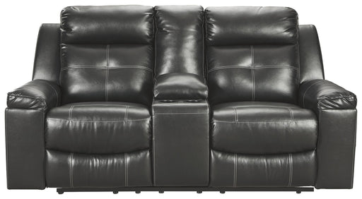 Kempten - Black - Dbl Rec Loveseat W/Console Capital Discount Furniture Home Furniture, Furniture Store