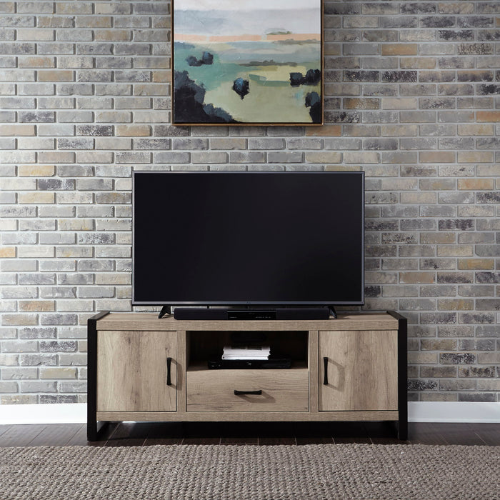 Sun Valley - Entertainment Center With Piers - Light Brown - Metal Side Drawers Capital Discount Furniture Home Furniture, Furniture Store