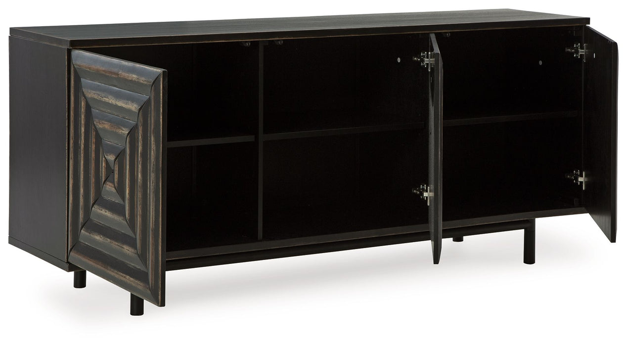 Fair Ridge - Distressed Black - Accent Cabinet Capital Discount Furniture Home Furniture, Furniture Store