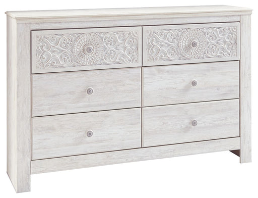 Paxberry - Whitewash - Six Drawer Dresser - Medallion Drawer Pulls Capital Discount Furniture Home Furniture, Furniture Store