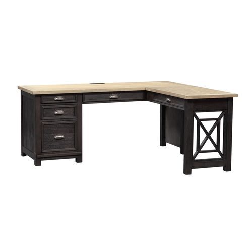 Heatherbrook - L Shaped Desk Set - Black Capital Discount Furniture Home Furniture, Furniture Store