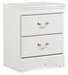 Anarasia - White - Two Drawer Night Stand Capital Discount Furniture Home Furniture, Furniture Store