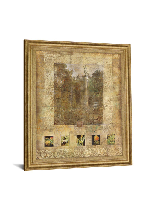 Golden Garden Relics - 28" x 34" Framed Wall Art - Gold