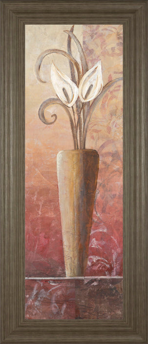 Flower In Vase I - Framed Print Wall Art - Light Brown