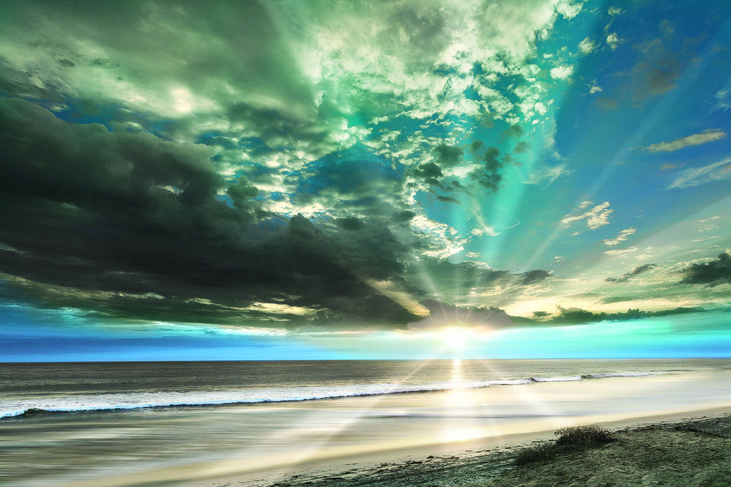 Pacific Coast Sunset By A. Shoemaker - Blue