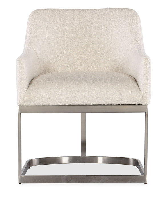 Modern Mood - Upholstered Arm Chair With Metal Base - Beige