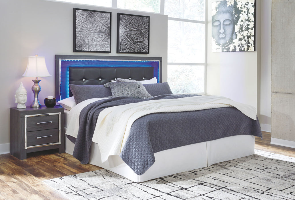 Lodanna - King Upholstered Panel Headboard with Bolt on Bed Frame - Gray