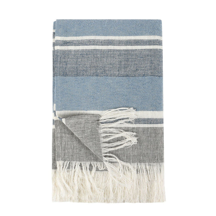 Lima - Throw - Capri Blue / Dark Gray