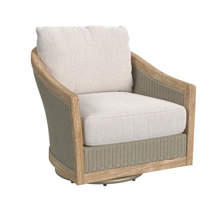 Cambria - Swivel Club Chair - Gray / White