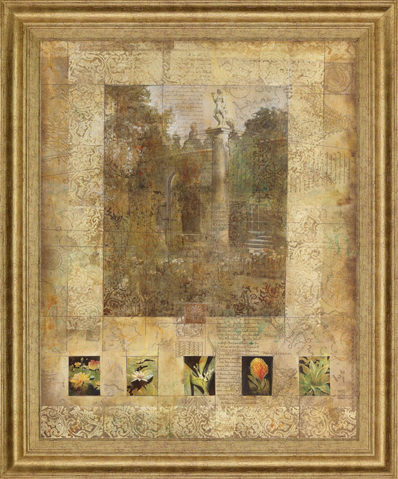 Golden Garden Relics - 28" x 34" Framed Wall Art - Gold