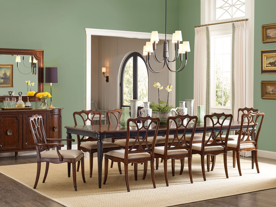 Charleston - Rectangle Leg Dining Table With 2-22" leaves - Dark Brown