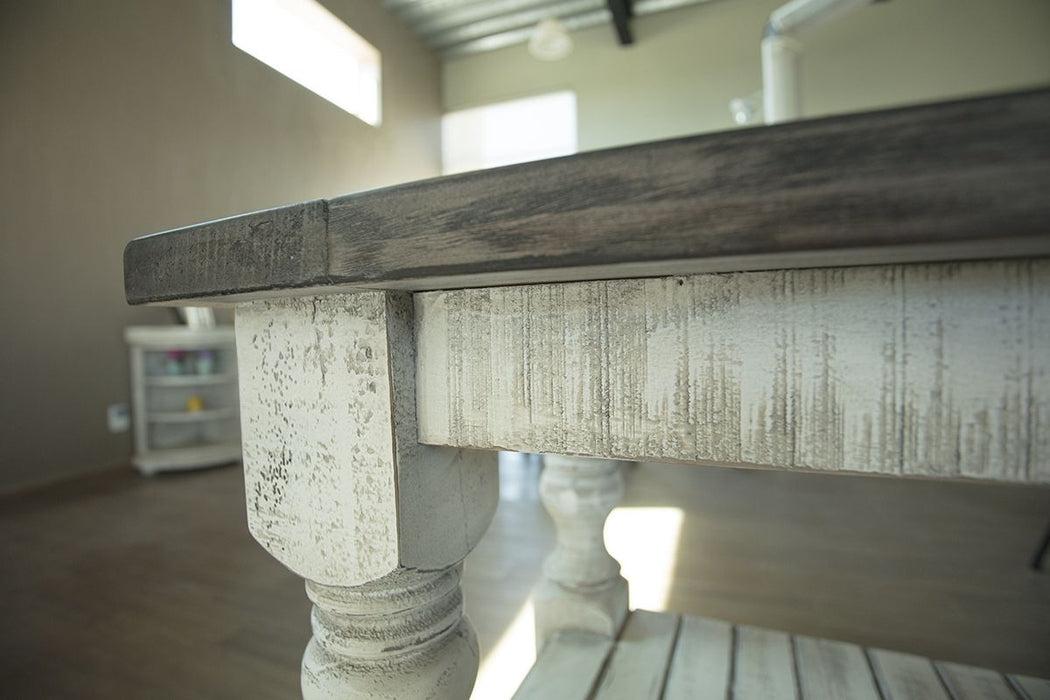 Stone - Sofa Table - Antiqued Ivory / Weathered Gray