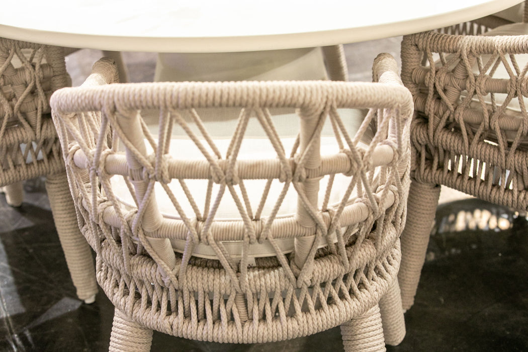 Dana - Rope Dining Chair, With Self Welt - Linen Canvas