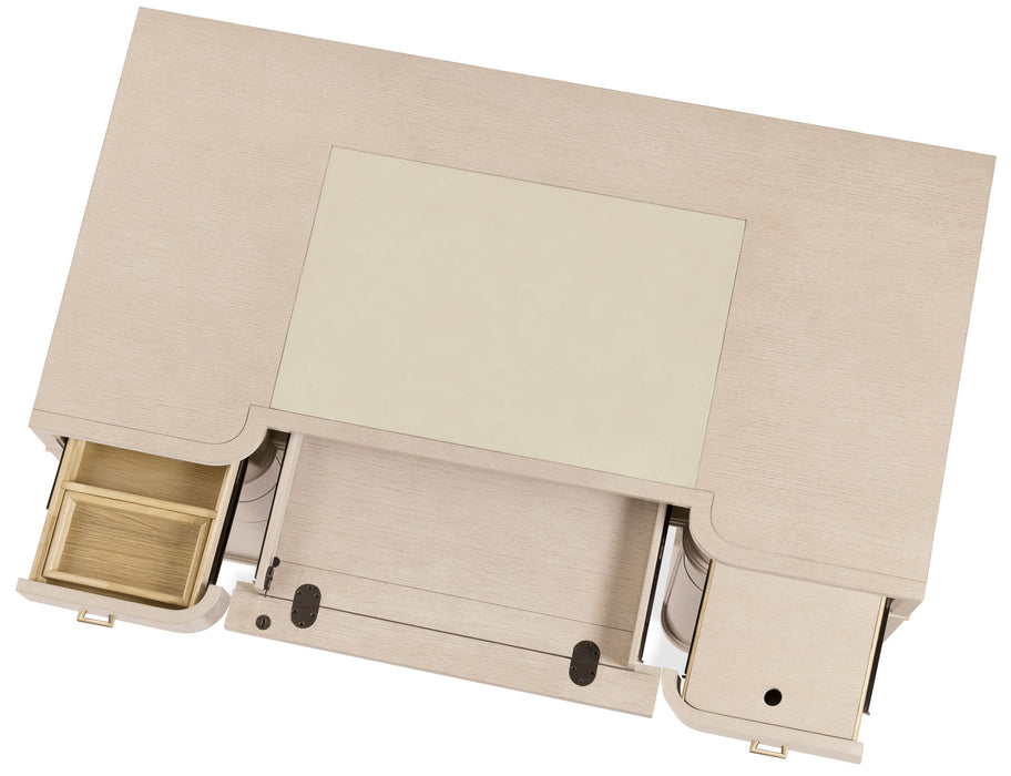 Home Office - Knee-Hole Desk - Polished Limestone