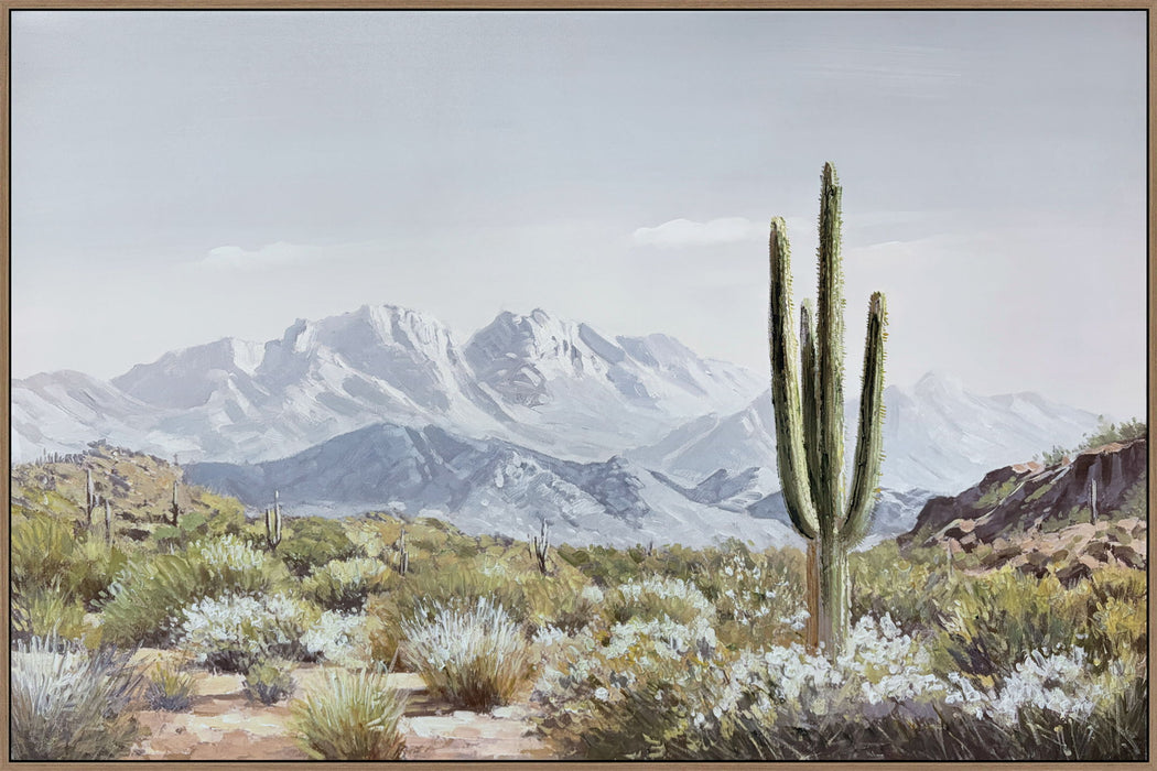 Sonoran Vista I Hand-Embellished Canvas In Frame - Brown / Blue