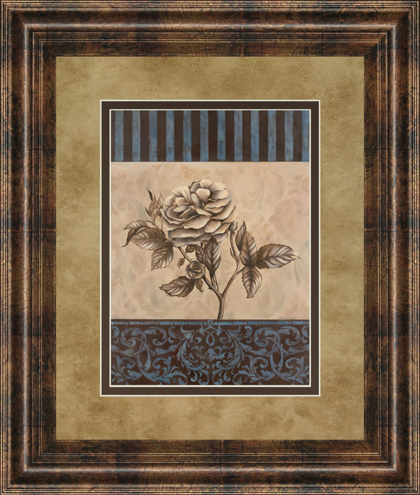 Rose Refined Il By Carol Robinson - Framed Print Wall Art - Light Brown