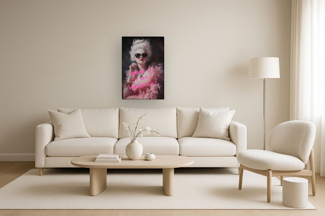 Dreamy Pink Glamour - 24" x 36" Framed Wall Art - Pink
