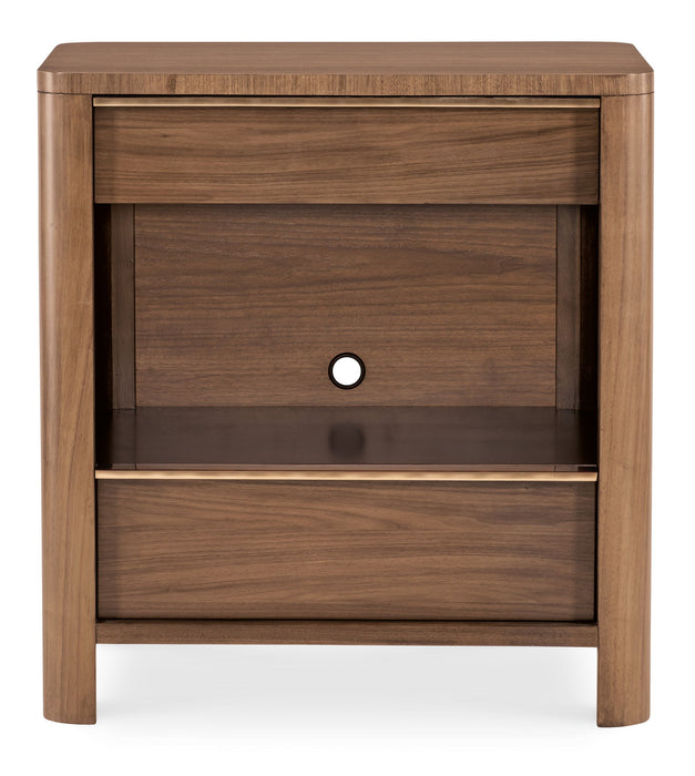 Eleana - Two Drawer Nightstand - Medium Wood
