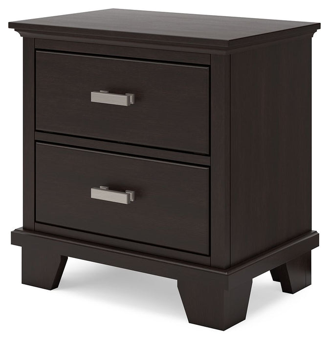 Covetown - Two Drawer Night Stand - Dark Brown