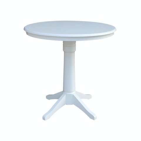 Dining Essentials - 36" Round Table Top w/ 36"H Transitional Pedestal w/ Extension