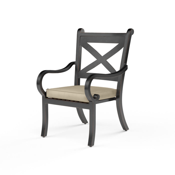 Monterey - Dining Chair, With Self Welt - Linen Stone / Black