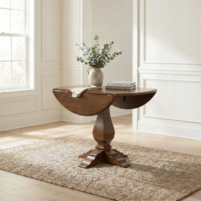 Creations - Round Drop Leaf Table - Dark Brown