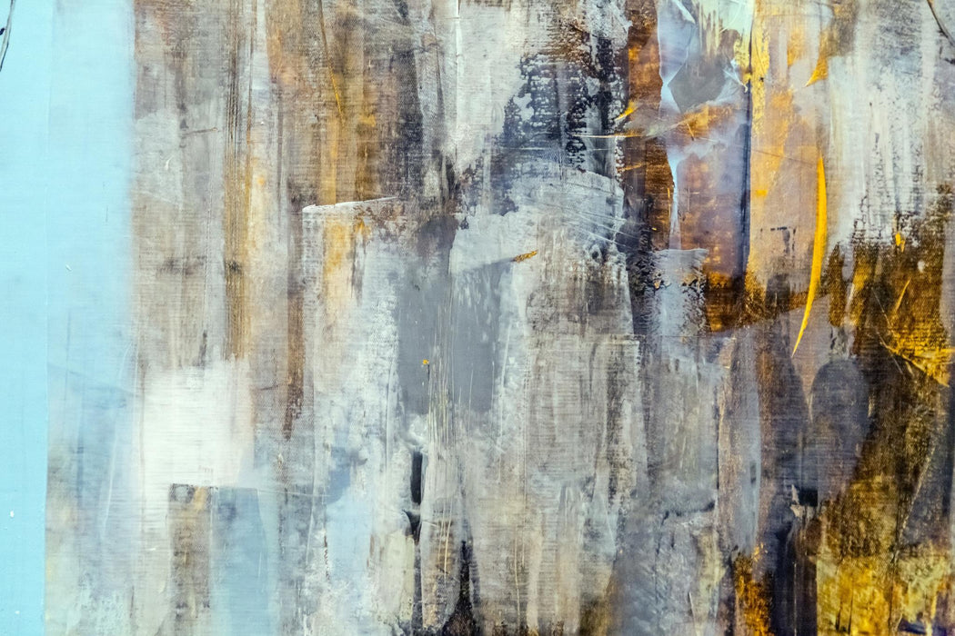Blue Abstract - Wall Art - Dark Gray