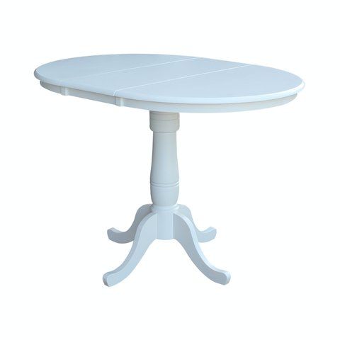 Dining Essentials - 36" Extension Table Top w/36"H Traditional Pedestal w/Extension