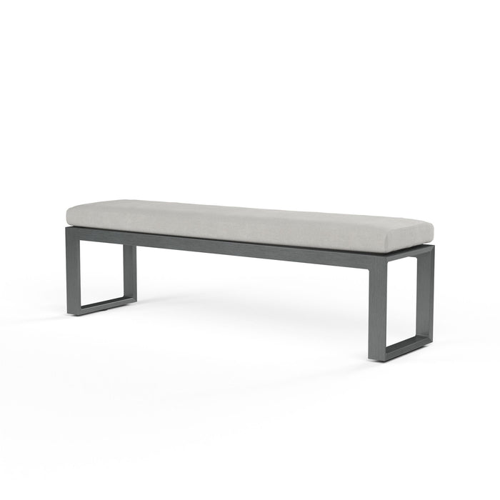 Redondo - Dining Bench, No Welt - Cast Silver / Dark Gray