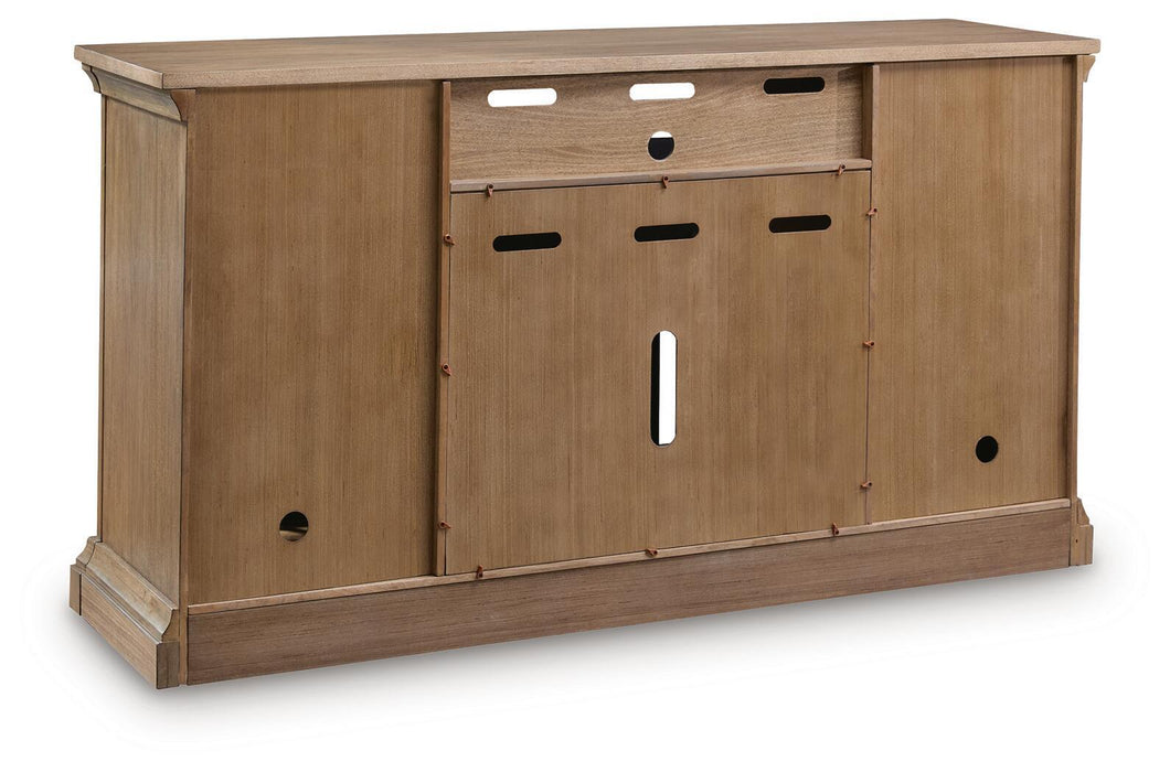 Wittenmyer - XL TV Stand With Fireplace Option - Natural / Black
