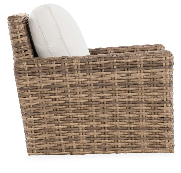 Havana - Swivel Club Glider With Self Welt - Canvas Flax
