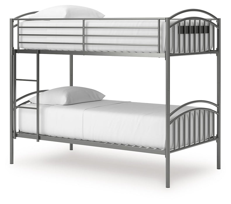 Lanceburg - Twin/Twin Bunk Bed With Ladder - Gray