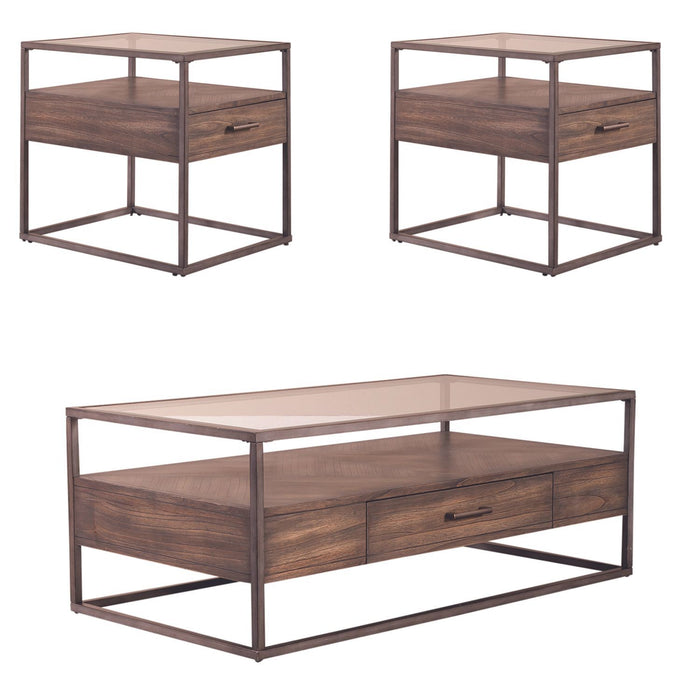 Jamestown - 3 Piece Living Room Set - Tobacco