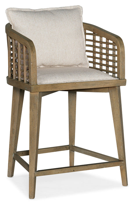 Surfrider - Sundance Barrel Back Counter Stool - Beige / Light Brown