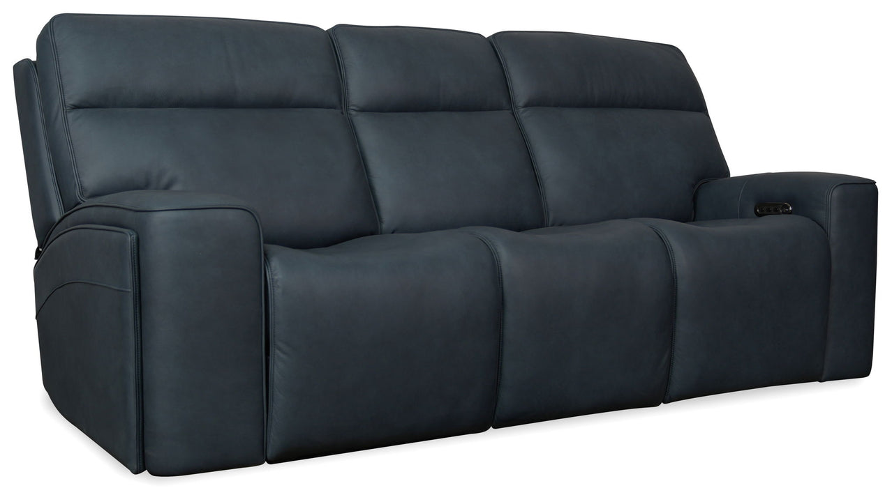 Riverton - Power Sofa With Power Headrest And Lumbar - Black