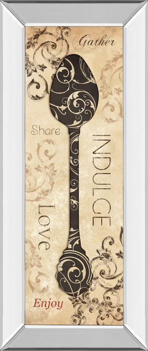 Indulge By Dee Dee - Mirror Framed Print Wall Art - Beige
