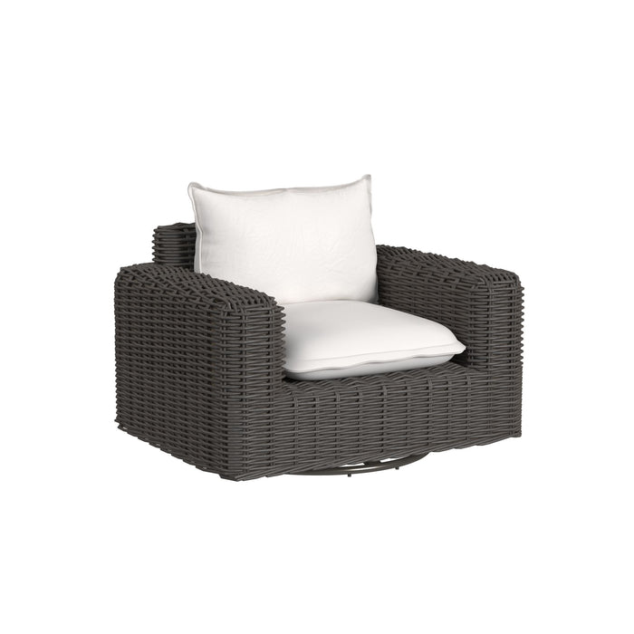 Cabo - Oversized Swivel Club Chair - Dark Gray / White