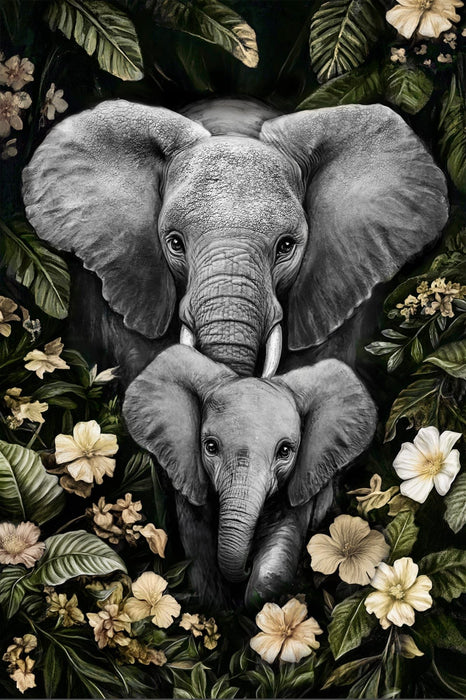Gentle Giants Haven - 32" x 48" Framed Wall Art - Dark Gray